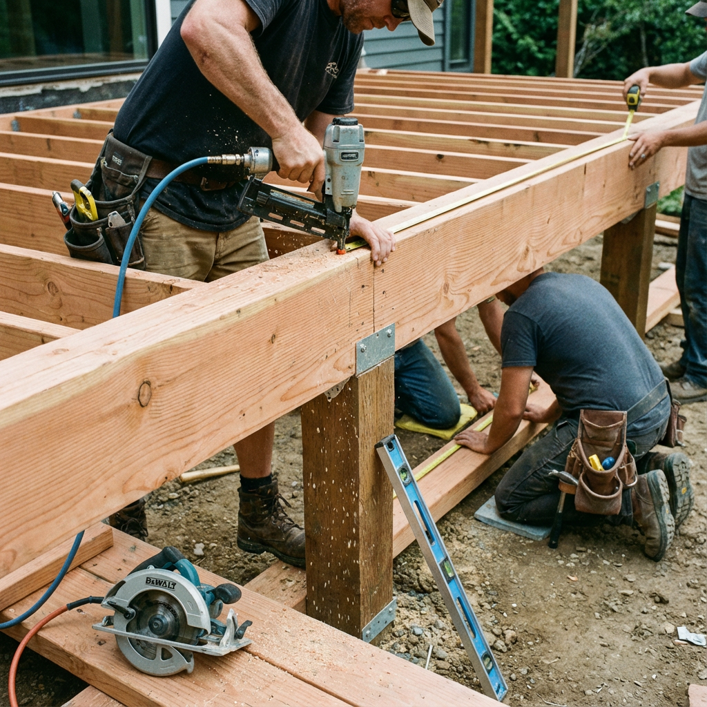 Hardwood decking installation